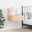  Vegghengt nattebord Brun 44 x 32.5 x 40 cm Massiv furu tre