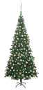 vidaXL Kunstig juletre med LED og kulesett L 240 cm grønn