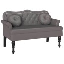 Chesterfield Benk med pute Grå 120,5 x 65 x 75 cm Kunstlær
