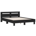vidaXL Sengeramme med hodegavl svart 150x200 cm konstruert tre 8721012246317