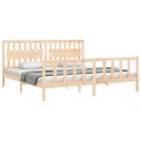 vidaXL Sengeramme med hodegavl 200x200 cm heltre
