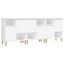 vidaXL Skjenker 3 stk hvit 60x35x70 cm konstruert tre