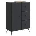  Serviesskap med skuff Svart 66 x 34,5 x 90 cm Konstruert tre