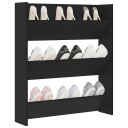 vidaXL Veggskoskap svart 80x18x90 cm sponplater