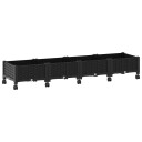 vidaXL Hagekrukke med hjul Svart 160 x 40 x 29 cm PP