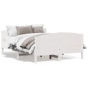 vidaXL Sengeramme med hodegavl hvit 135x190 cm heltre furu 8721012430266