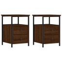 vidaXL Nattbord 2 stk brun eik 34x35,5x50 cm konstruert tre