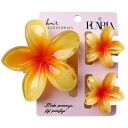 Sett med hårklemmer 3-i-1 blomst XL ombre + 2 stk mini klemmer SP421 Blomst Ombre