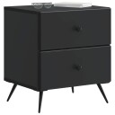  Nattbordskap 2 pcs Svart 43 x 34,5 x 47,5 cm Konstruert tre