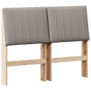  Polstret sengegavl Gråbrun 120 cm Massiv furu