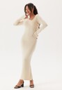 BUBBLEROOM Asymmetric Knitted Dress Light beige XL
