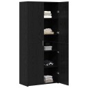 Highboard Svart Eik 40x42.5x185 cm Treverk