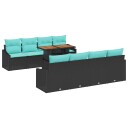 vidaXL Hagesofa Set 9 stk. 8 Antall seter Svart og teal