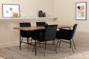 Venture Home Spisegruppe Unnao 200 cm inkl. 4 Pipaon Stoler Valnøttsbrun/Svart/Kobber