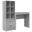  Skrivebord med lagring 2 pcs Grå sonoma 80 x 40 x 76 cm