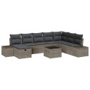 vidaXL Hagesofa Set 9 stk. Grå polyrotting