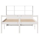  Seng med bokhylle uten madrass hvit 160x200 cm heltre furu 8721158608086