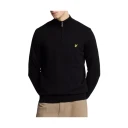 Lyle & Scott Cotton Merino Quarter Zip Jumper - Black - XL