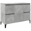vidaXL Servantskap betonggrå 80x33x60 cm konstruert tre