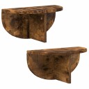  Vegghylle 2 pcs Røkt eik 38 x 19 x 19 cm Konstruert tre