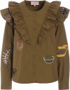 Hunkøn Nola Ruffle Shirt   OLIVE   XS