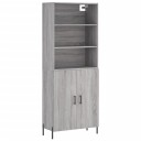 vidaXL Highboard grå sonoma 69,5x34x180 cm konstruert tre 8720845926342