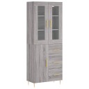 vidaXL Highboard grå sonoma 69,5x34x180 cm konstruert tre 8720845478858