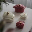 Seasons Love Collection Mini Støpejernsgryte Hjerte 10cm 0,3L Krem