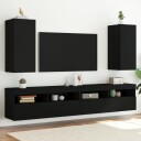 vidaXL Vegghengte TV-benker med LED 2 stk svart 30,5x35x70 cm 8721012258198