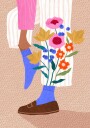 Whimsical Flower Legs Plakat / 50x70