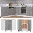 vidaXL Bunnskap for hj?rne betonggr? 75,5x75,5x80,5 cm sponplate