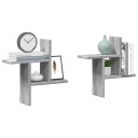  Vegghyller 2 stk grå sonoma 38x12x38 cm konstruert tre 8721158361158