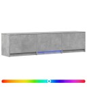  TV benk med LED BetongGrå 165 x 34 x 40 cm Konstruert tre