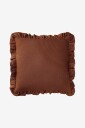 Ellos Home   Putetrekk Candice Frill i vasket lin   Brun