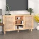 vidaXL Skjenk brun 105x30x60 cm heltre furu og naturrotting