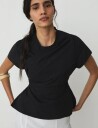 Laagam Raven Black Asymmetric Blouse - Black - XS/34