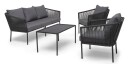 Hillerstorp Lersund sofagruppe Svart/grå 3-seter sofa, 2 lenestoler & bord Svart