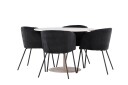 Venture Home Matgruppe Lycke 110 cm Rund med 4 Berit stoler Beige/Svart