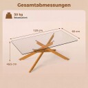 Rektangulært glass salongbord – gull 120 x 60 cm