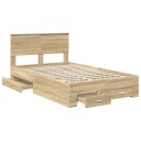  Sengestamme med skuff Sonoma eik 120 x 200 cm Konstruert tre