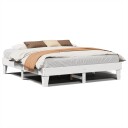  Sengeramme med madrass hvit 200x200 cm heltre furu 8721158369710