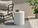Sidebord utendørs Antelao 37 cm terrazzoeffekt   Hvit