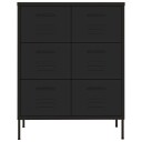 vidaXL Kommode svart 80x35x101,5 cm stål