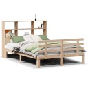  Seng med bokhylle uten madrass 150x200 cm heltre furu 8721158615466