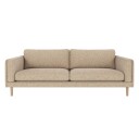 Rowico Home Braden 3-seters sofa Lys beige/hvitpigmentert 216 x 87 78 cm Beige