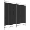 vidaXL Romdeler 6 paneler svart 240x220 cm stoff