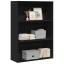 Bokhylle svart 80x30x114 cm konstruert tre