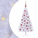  Kunstig juletre med 150 LED med stativ Hvit 120 cm PVC og stål