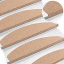  Selvlimende trappematter 15 pcs Beige 80 x 28 x 3,5 cm