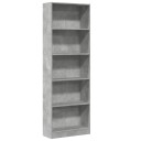 Bokhylle betonggrå 60x24x176 cm konstruert tre